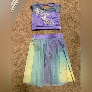 Weissman Purple and Rainbow Kids Dance Costume with stones